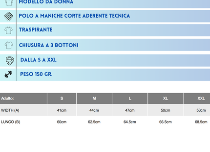 Polo sportiva da donna aderente | Cod. Monzha Woman