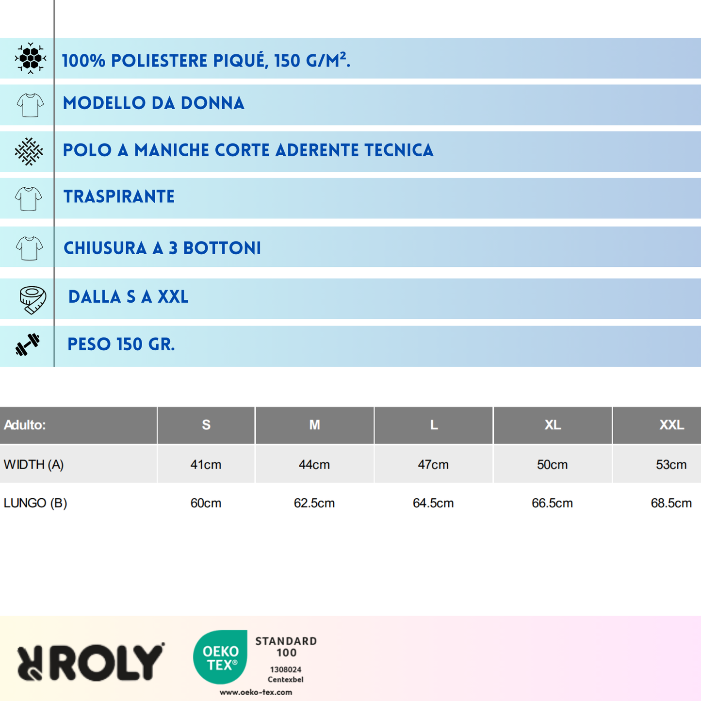 Polo sportiva da donna aderente | Cod. Monzha Woman