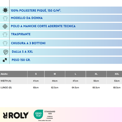 Polo sportiva da donna aderente | Cod. Monzha Woman