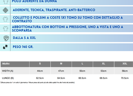 Polo sportiva da donna in poliestere riciclato | Cod. Tamil