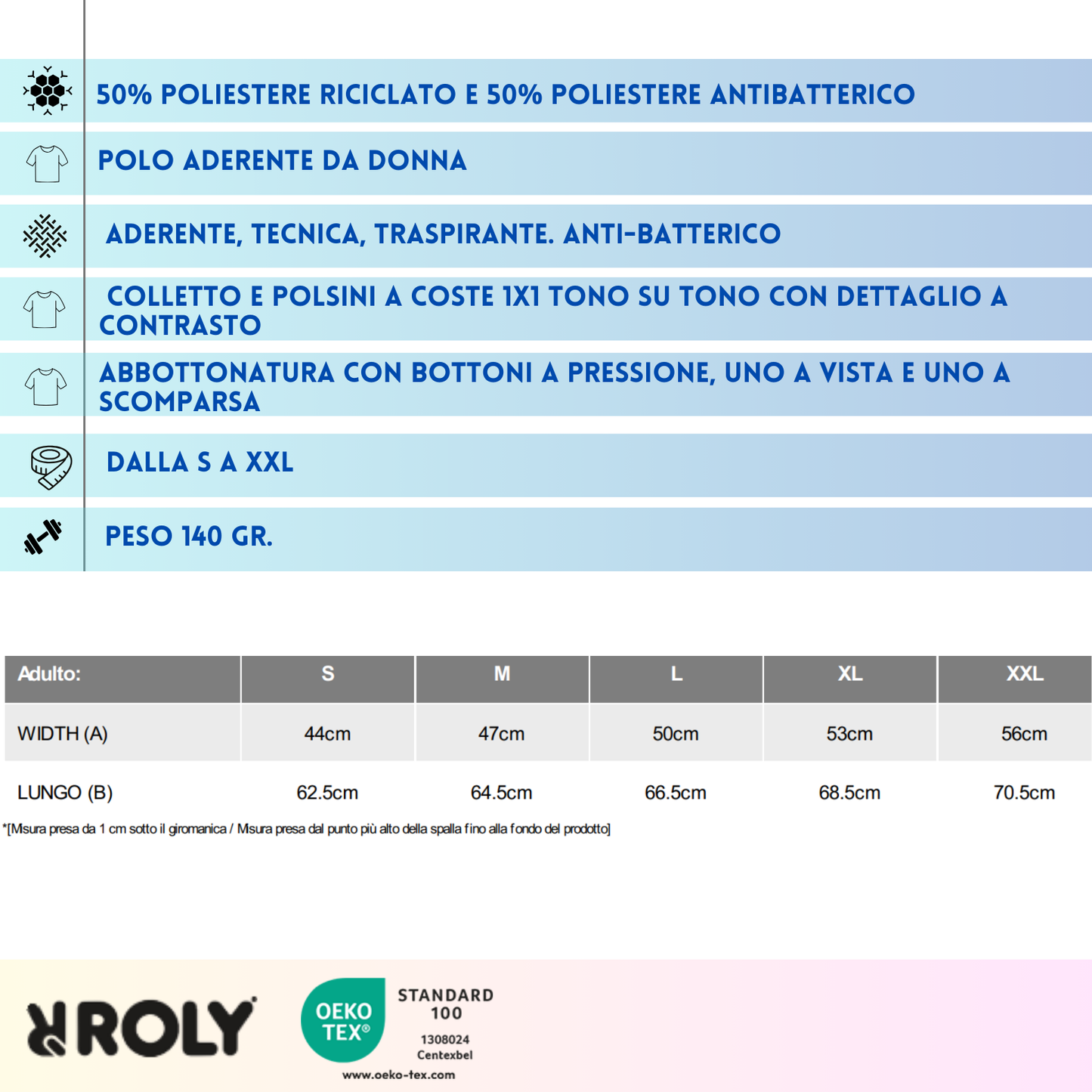 Polo sportiva da donna in poliestere riciclato | Cod. Tamil