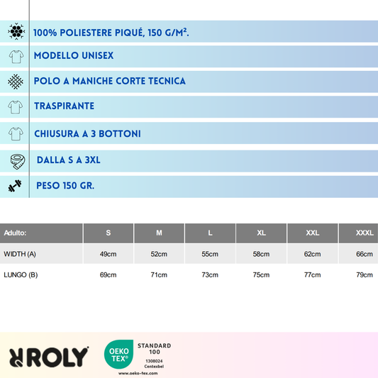 Polo sportiva uomo traspirante | Cod. Monzha