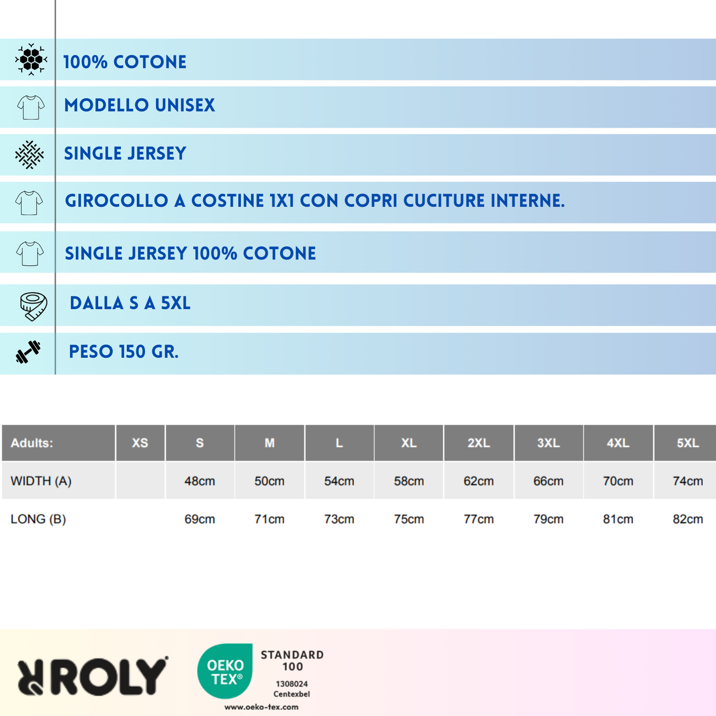 T-shirt personalizzate Roly 150gr. | Cod. Atomic