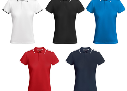 Polo sportiva da donna in poliestere riciclato | Cod. Tamil