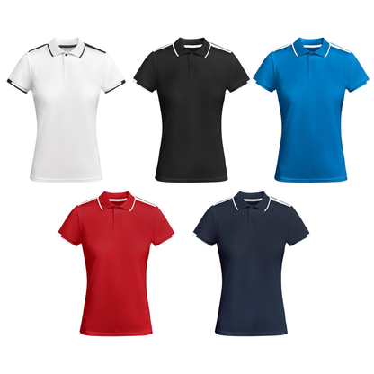 Polo sportiva da donna in poliestere riciclato | Cod. Tamil