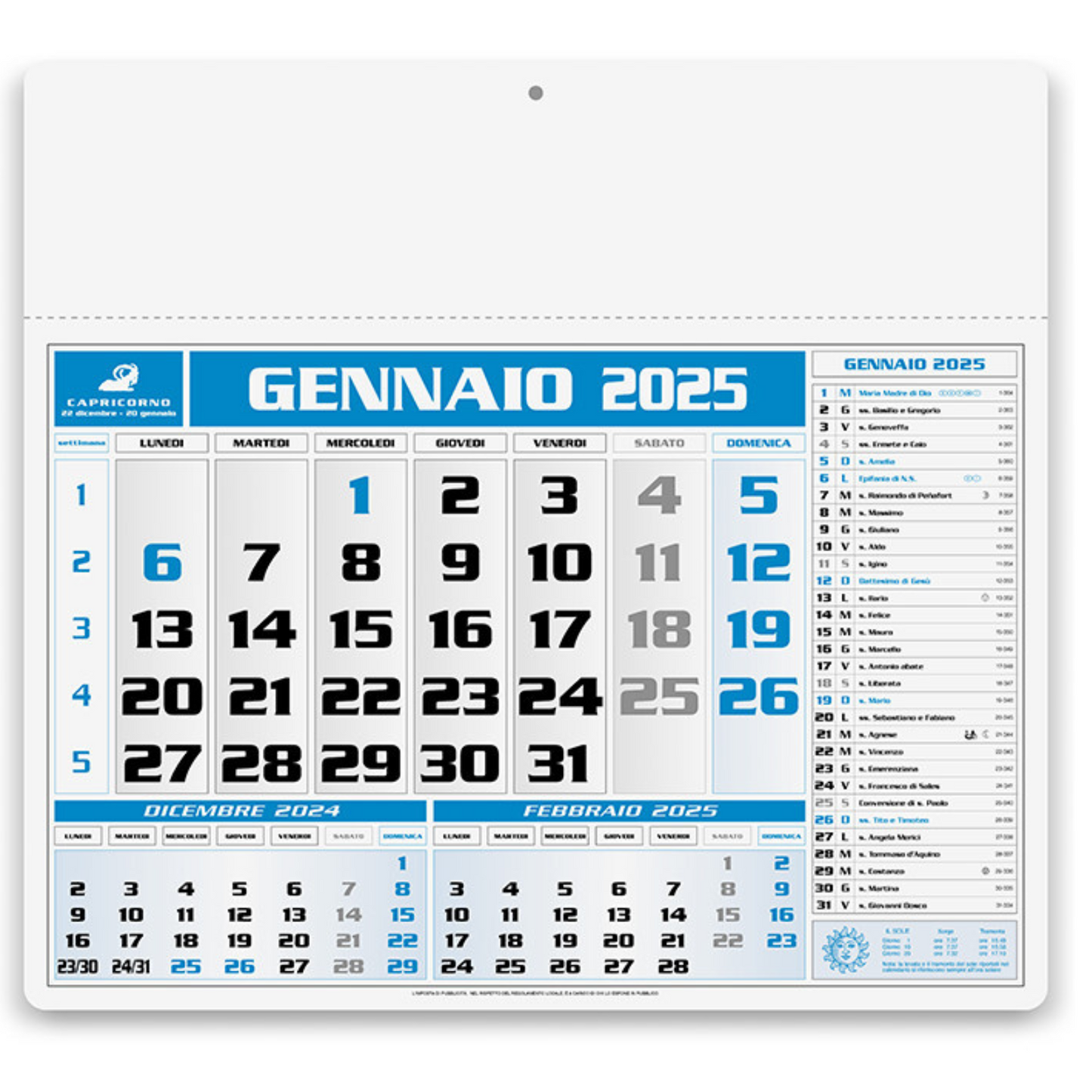 Calendario personalizzato 2026 americano | Cod. PA560