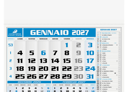 Calendario olandese personalizzato 2027 Americano