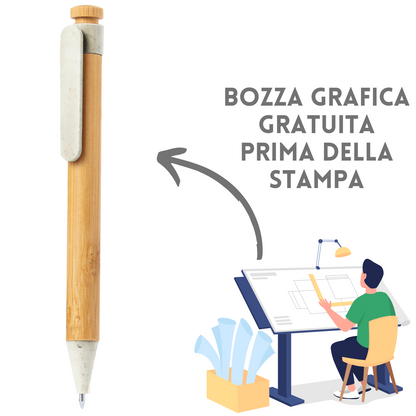 Penne personalizzate in bambù  | Cod. 20649