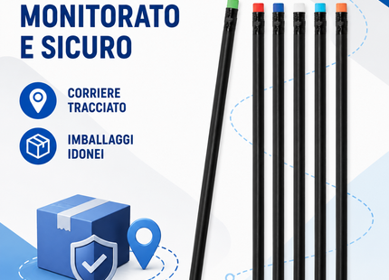 Matite personalizzate nere con gommino