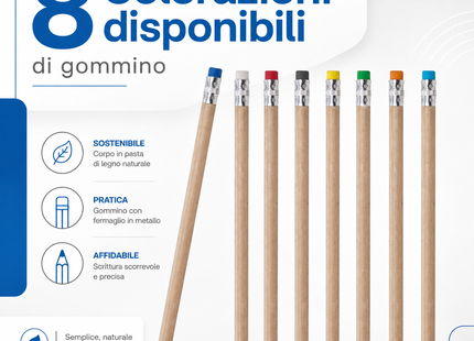 Matite personalizzate in legno naturale