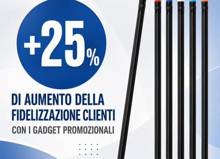 Matite personalizzate nere con gommino