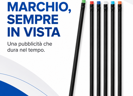 Matite personalizzate nere con gommino