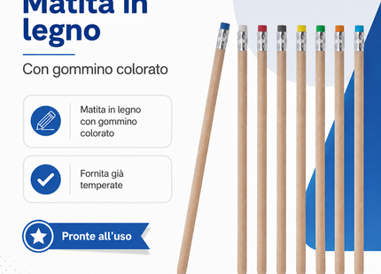 Matite personalizzate in legno naturale