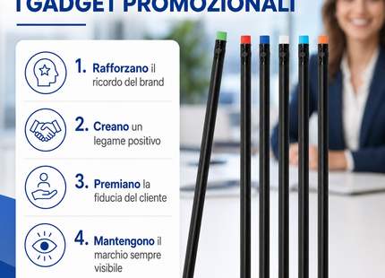Matite personalizzate nere con gommino