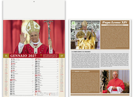 calendario papa leone personalizzato 2027