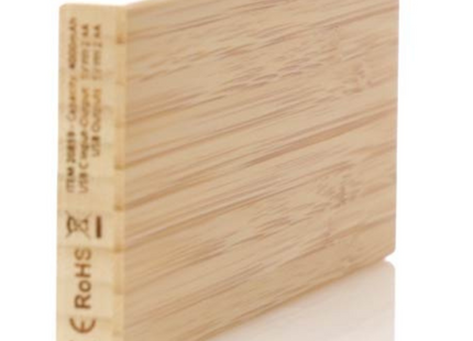 Power Bank solare in bambù personalizzato | Cod. 20859
