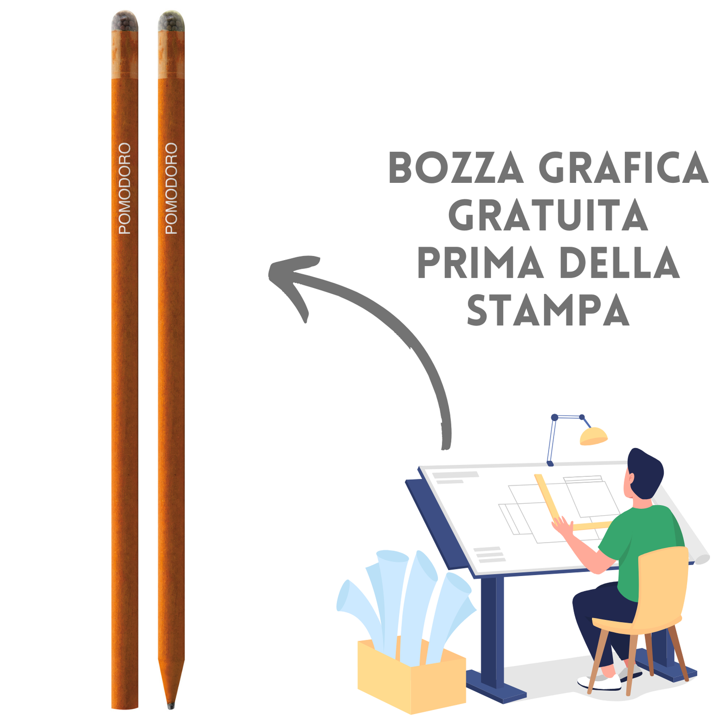Matite piantabili personalizzate semi di pomodoro | PD574PO