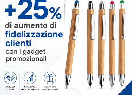 Penne personalizzate ecologiche in Bamboo + Touch