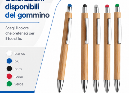 Penne personalizzate ecologiche in Bamboo + Touch