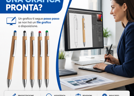 Penne personalizzate ecologiche in Bamboo + Touch