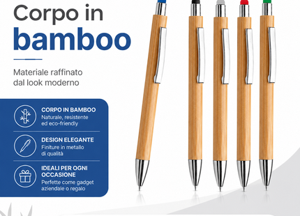 Penne personalizzate ecologiche in Bamboo + Touch