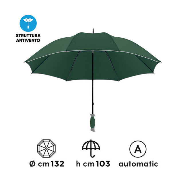 Ombrello maxi automatico personalizzato PLATA con profilo a contrasto