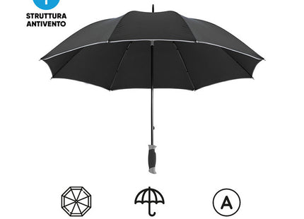 Ombrello maxi automatico personalizzato PLATA con profilo a contrasto