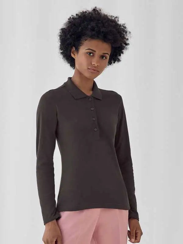 Polo personalizzabile Safran Pure LSL /Women BCPW456 - BCPW456-01.jpg