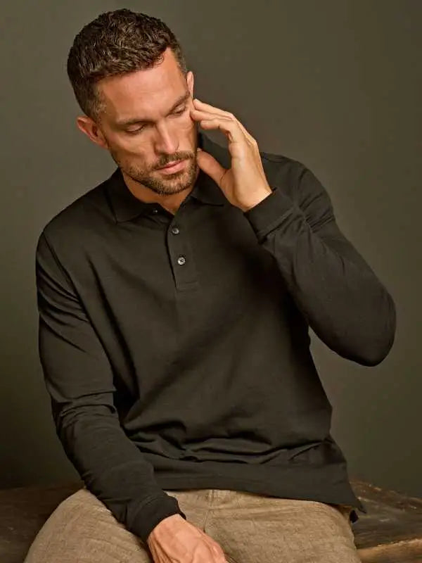 Polo personalizzabile Luxury Stretch Long Sleeve Polo TJ1406