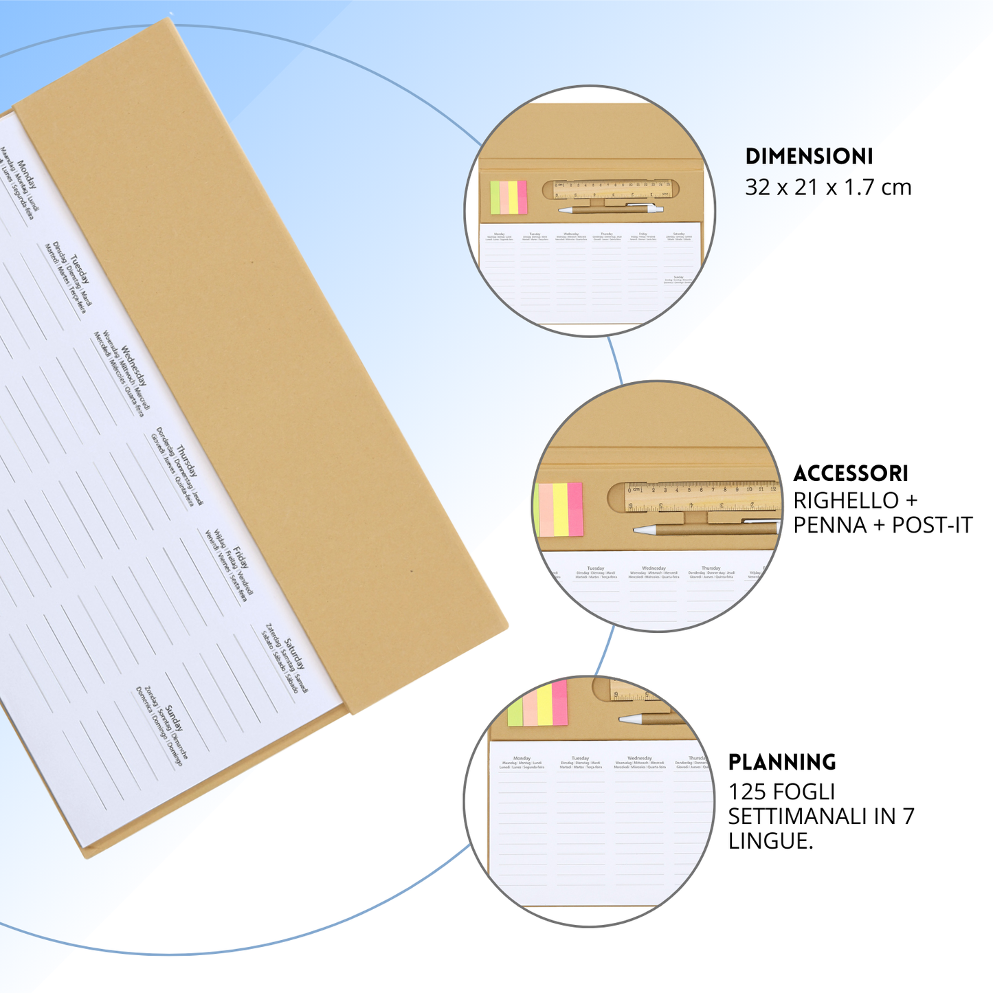 Planning Personalizzati settimanali ecologici | Cod. 21969