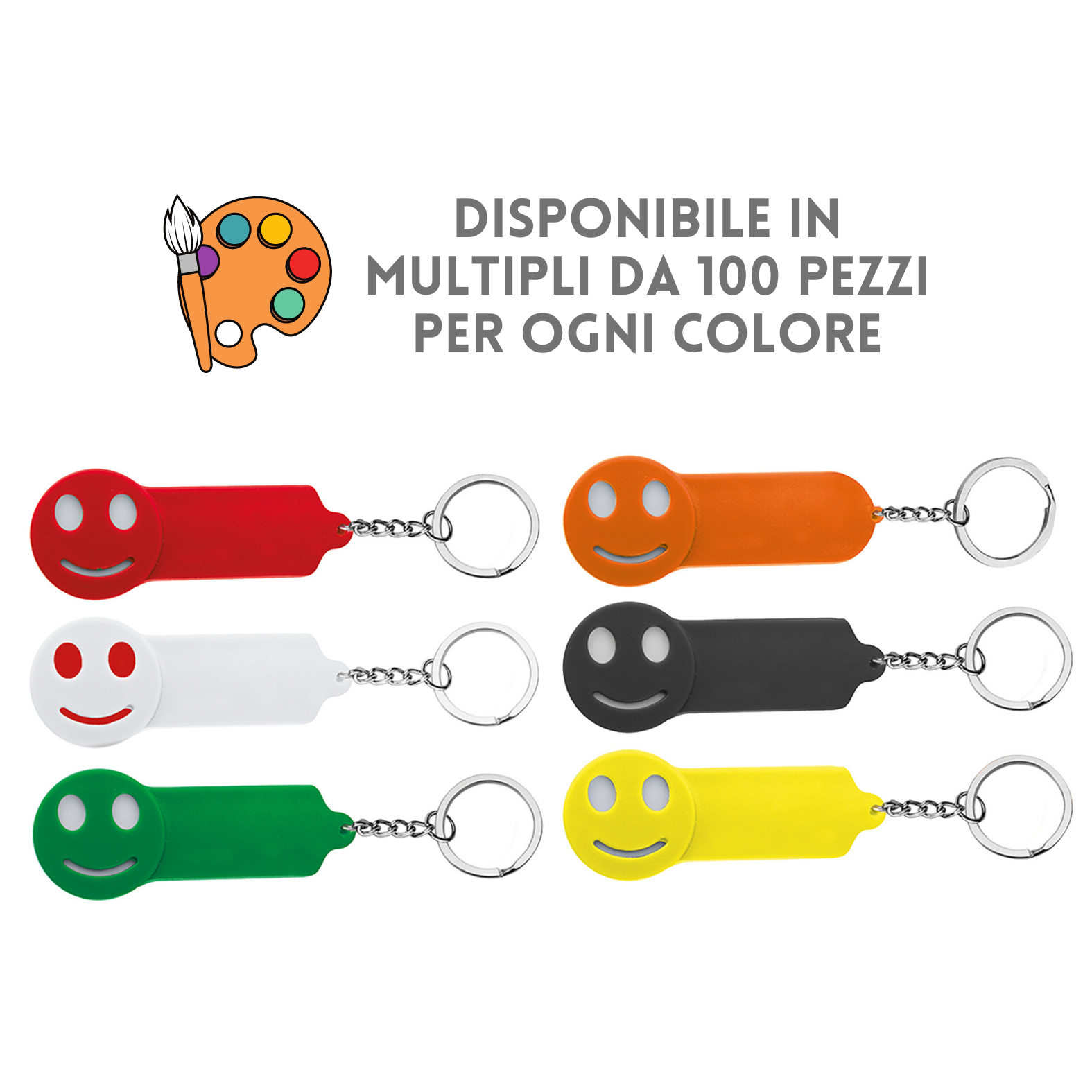 Portachiavi Con Porta Gettoni Per Carrello Della Spesa – Simpatico Sorriso