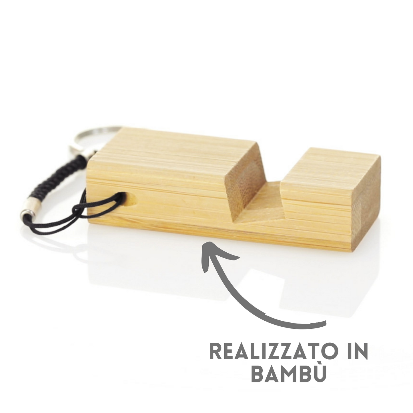 Portachiavi in bambù supporto smartphone 6796