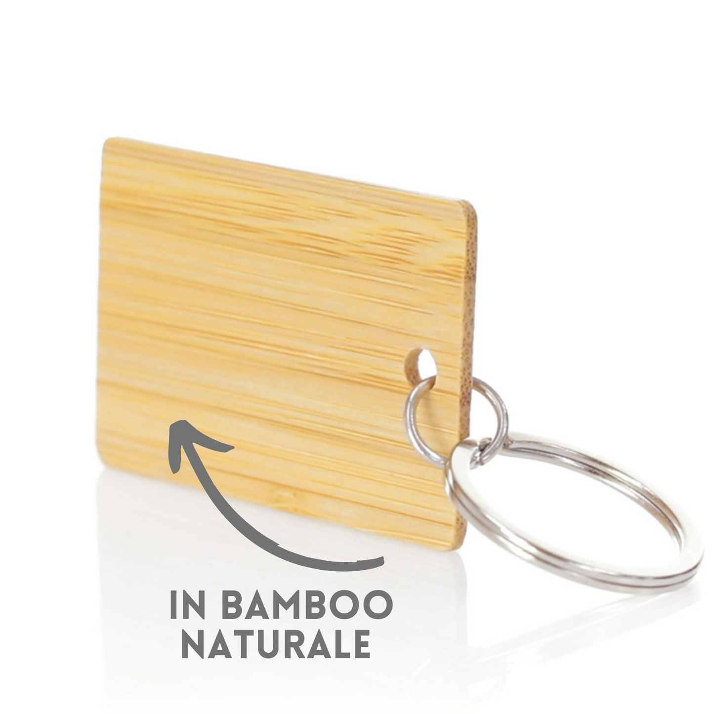 Portachiavi personalizzato in bamboo 6809