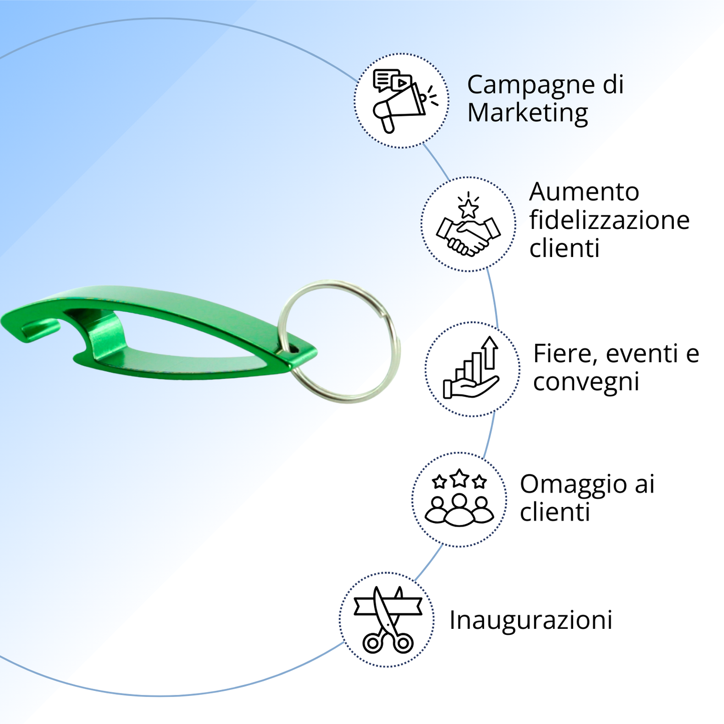 Portachiavi apribottiglia in alluminio con incisione | 3911