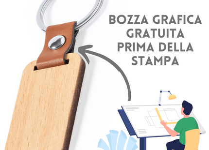 Portachiavi personalizzato in legno 1411