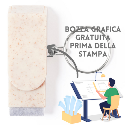 Portachiavi personalizzati multifunzione fibra di grano | Cod 1911