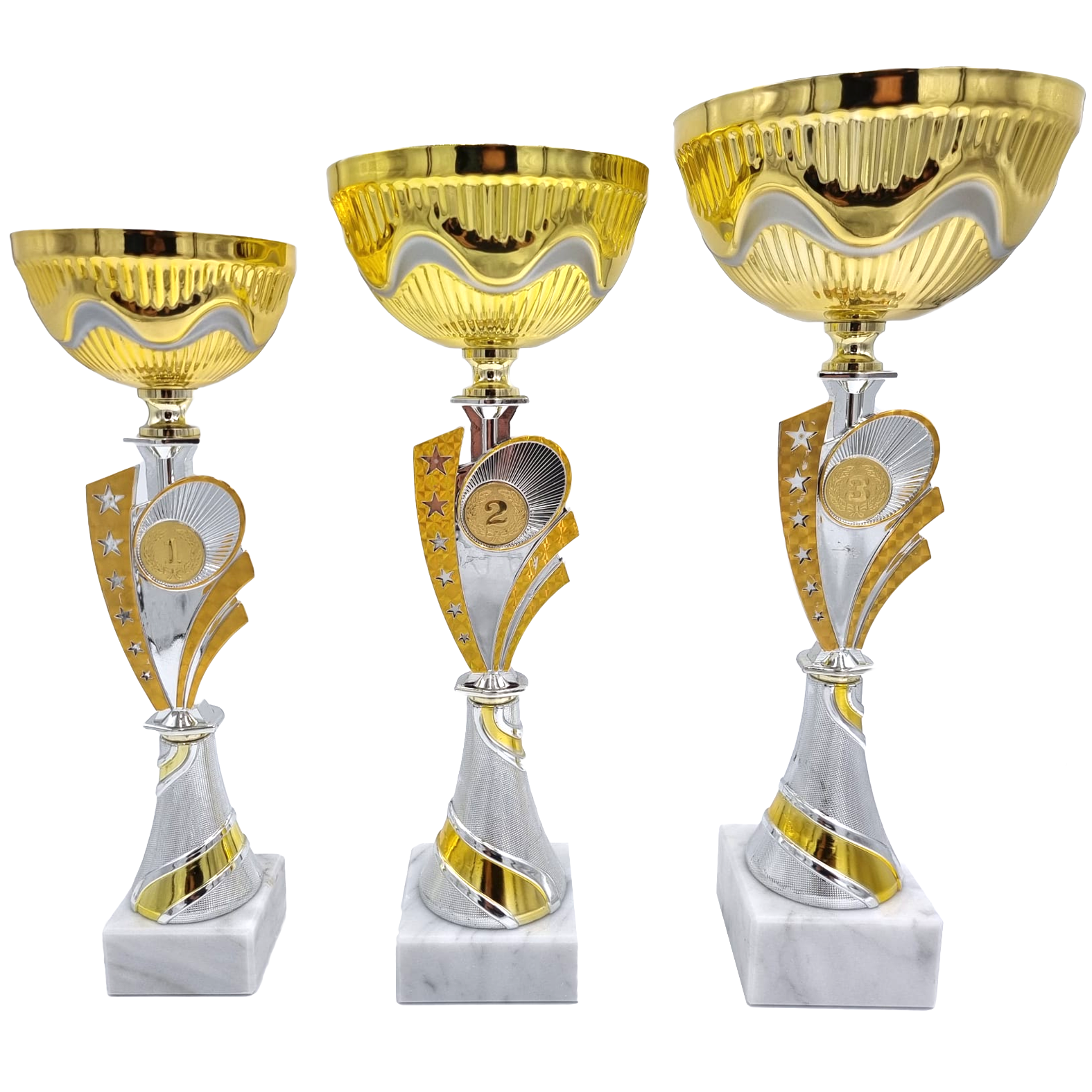 Tris di coppe trofeo personalizzate 30-1089