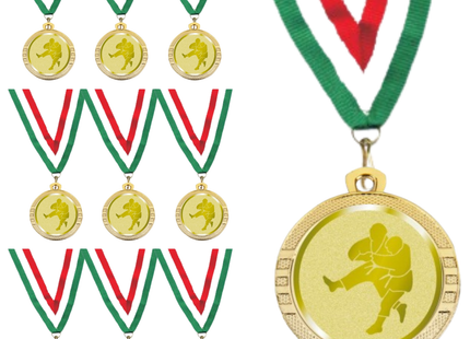 Medaglie competizioni Judo in stock personalizzate 32 mm oro | Cod. 23.00.32.JU
