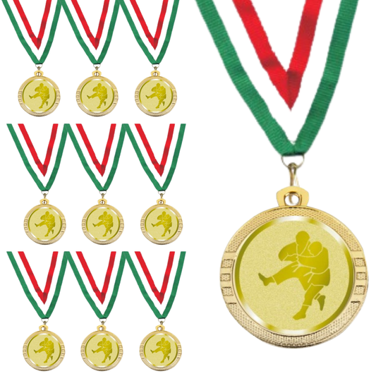 Medaglie competizioni Judo in stock personalizzate 32 mm oro | Cod. 23.00.32.JU