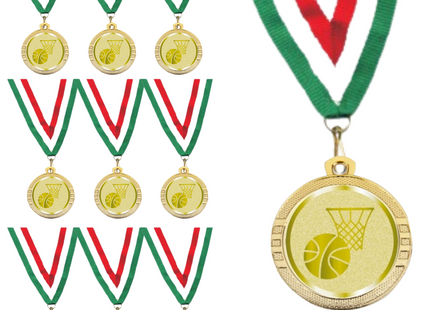 Medaglie Basket in stock personalizzate 32 mm oro | Cod. 23.001.1BA