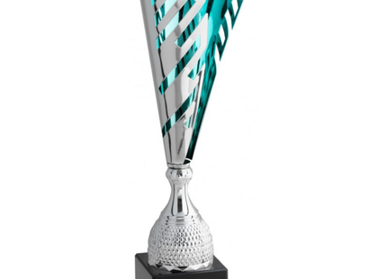 Trofeo in metallo da 49 cm, peso da 1,2 Kg colore acquamarina | Cod. 4.501