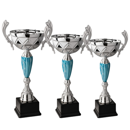 Tris di trofei personalizzati con manici 43 - 40 - 36 cm | Cod. 8.659