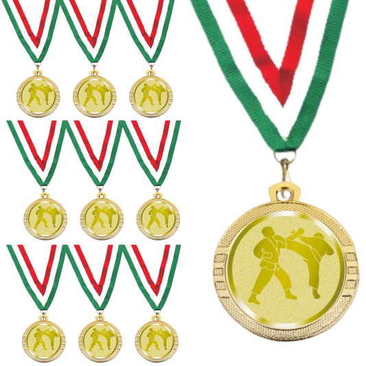 Medaglie competizioni Karate in stock personalizzate 32 mm oro | Cod. 23.00.32.KA