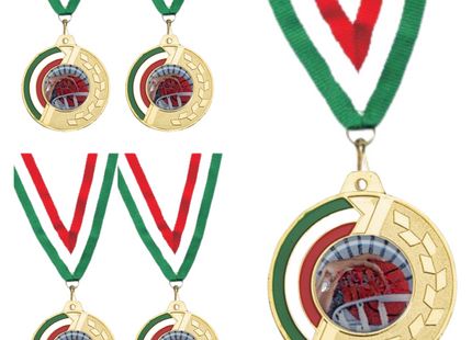 Medaglie personalizzate con logo resinato 50 mm oro | Cod. 22.305.62G