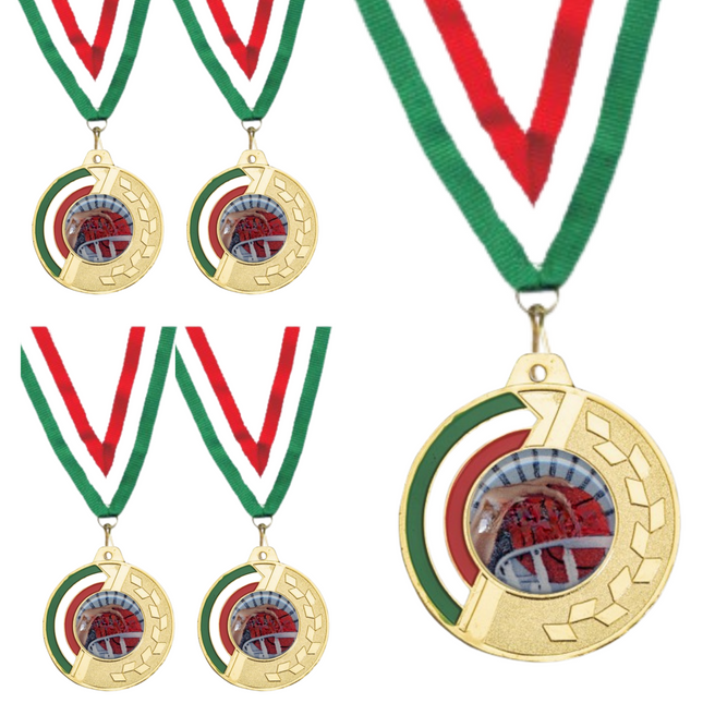 Medaglie personalizzate con logo resinato 50 mm oro | Cod. 22.305.62G