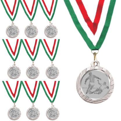 Medaglie Calcio in stock personalizzate 32 mm argento | Cod. 23.001.1CS