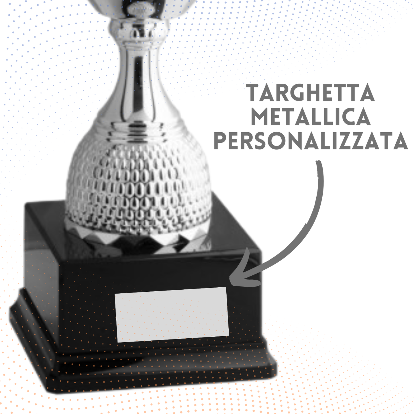 Trofeo con manici 36 cm da 1 Kg stile Champions League in metallo | Cod. 1.006