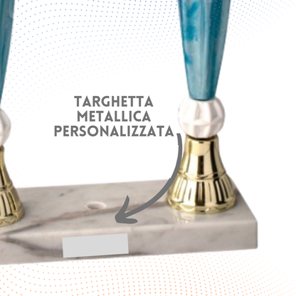 Trofeo in metallo da 48 cm a due piani | Cod. 5.221