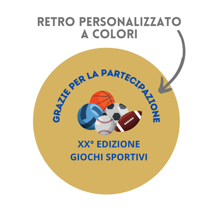 Medaglie competizioni sportive in stock personalizzate 32 mm oro | Cod. 23.008.Y11