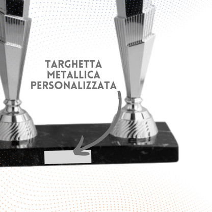 Trofeo in metallo da 52 cm a due piani | Cod. 5.013
